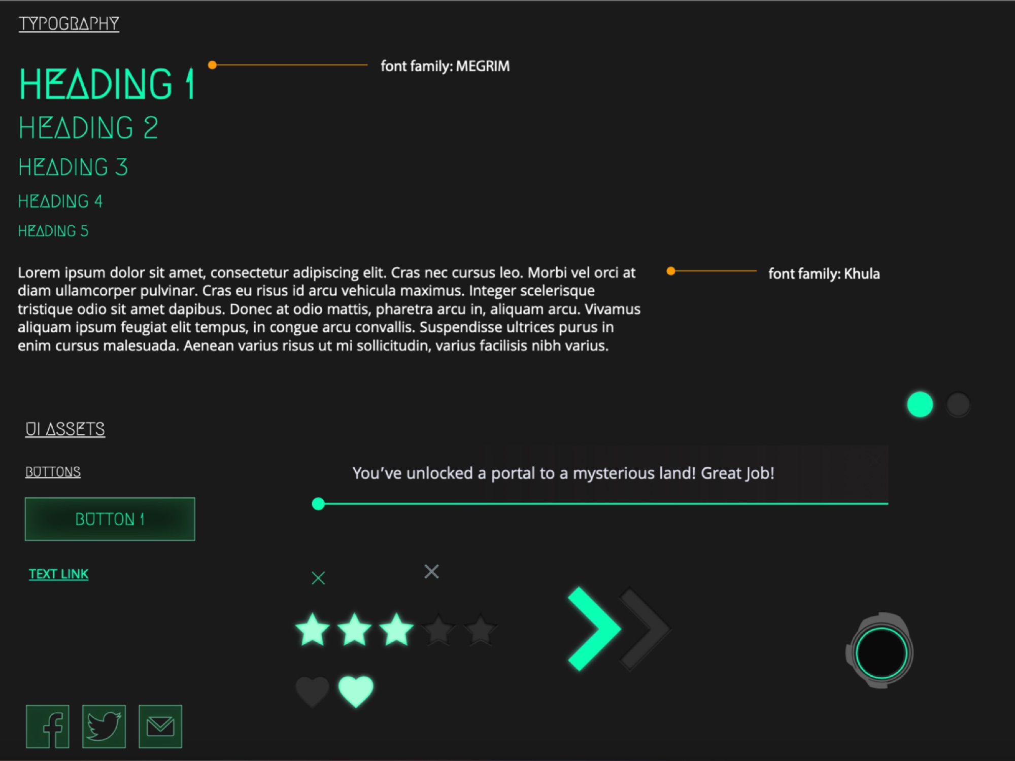 UI kit: typography and buttons
