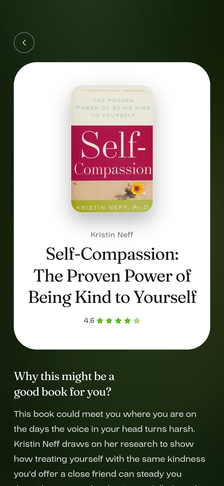 A book recommendation, with why it fits